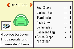 Pokémon Emerald Seaglass devon scope