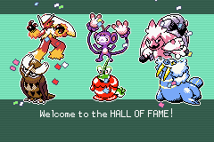 Pokémon Emerald Seaglass hall of fame