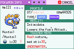 huntail pokemon emerald seaglass