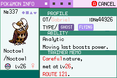 noctowl pokemon emerald seaglass