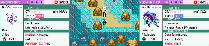 pokemon emerald seaglass legendarios