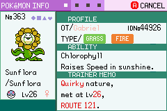 sunflora pokemon emerald seaglass
