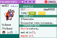 volbeat pokemon emerald seaglass