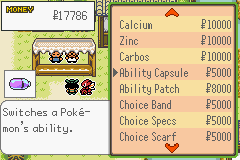 Pokémon Emerald Seaglass capsula habilidad