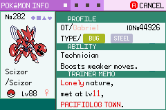 Pokémon Emerald Seaglass scizor
