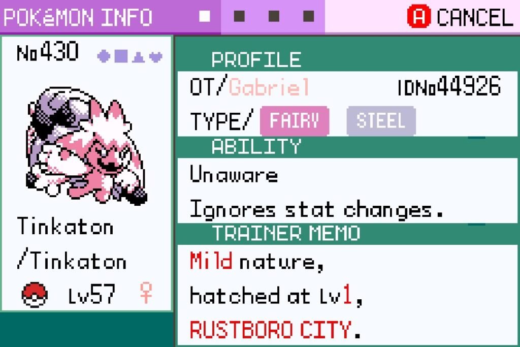 Tinkatin pokemon emerald seaglass